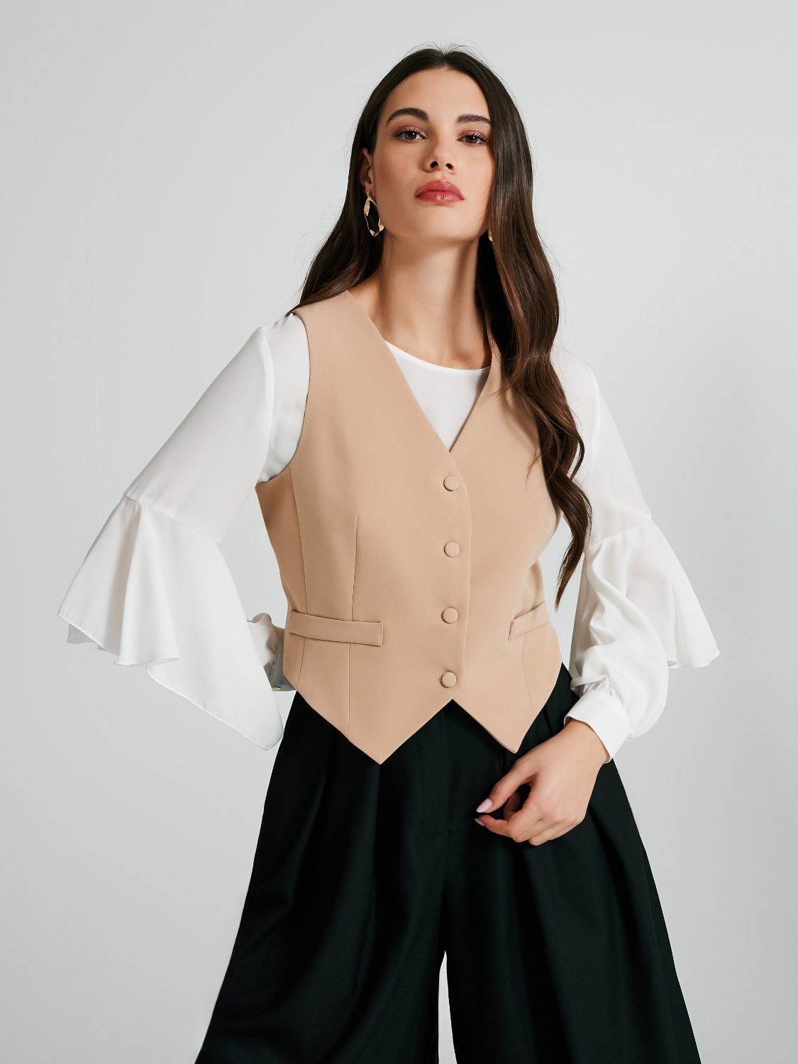 Gilet corto 4 bottoni